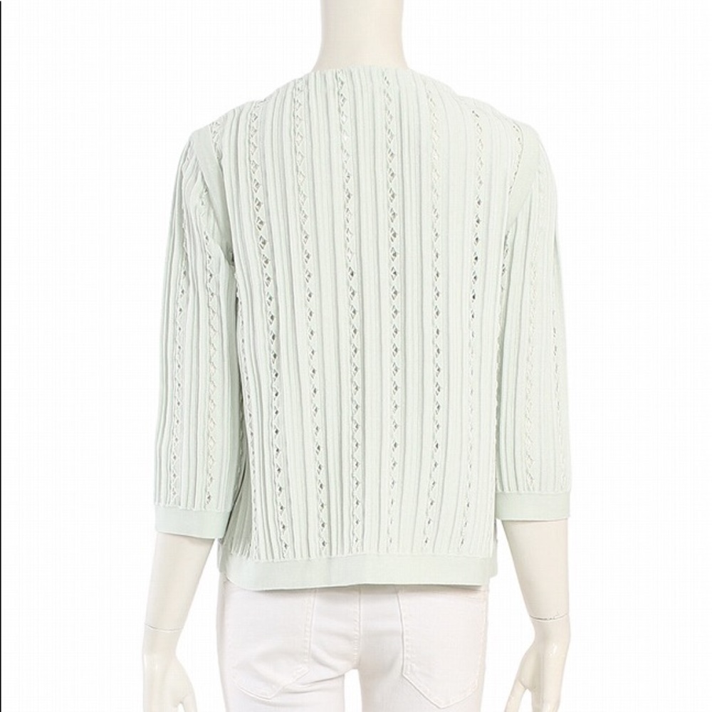 CHANEL Mint Cotton Knitted Cardigan IT 42 - Picture 3 of 6